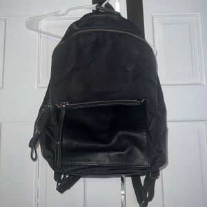 Black Faux Leather Backpack